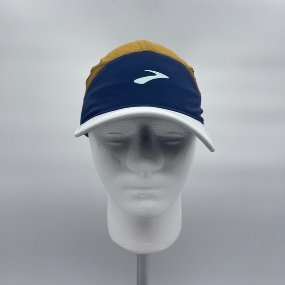 Brooks Other - Brooks 280456 OSFA Gold Navy White Running Hat F22 Strapback Performance Cap